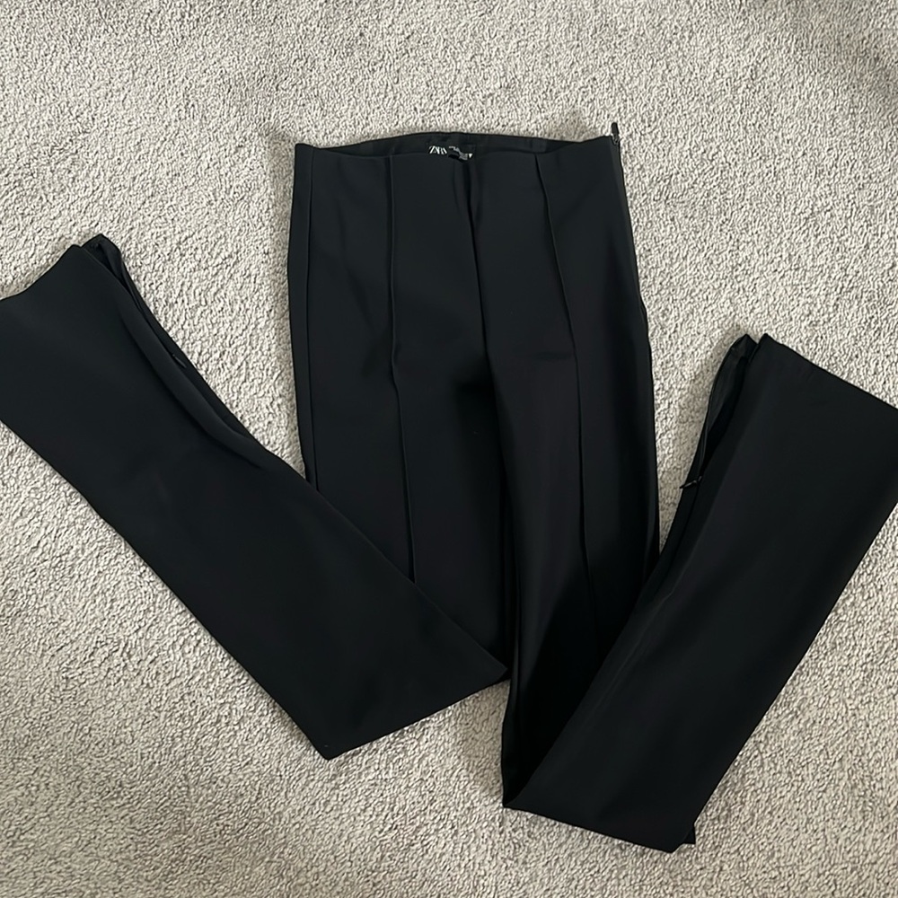 Zara Plit Hem BlackPants